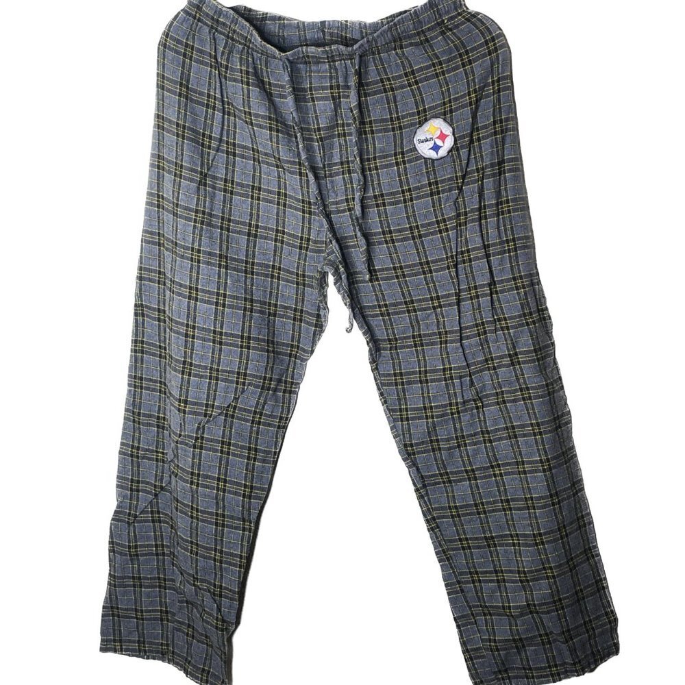 Steelers Grey Plaid Sleepwear Pants Size M